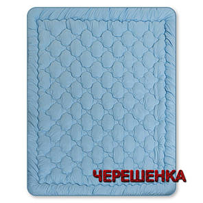 Зимова тепла полуторна ковдра блакитна 150х210 см однотонна стьобана мікрофібра / холофайбер, фото 2