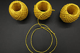 Мотузка джут натуральна з люрексом  20 м "Жовтий"