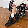 Черевики зі шнурівкою і замшевою вставкою чорні демісезонні, фото 5