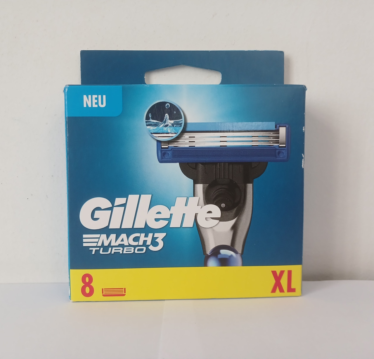 Касети для гоління чоловічі Gillette Mach 3 Turbo 8 шт (Жилет Мак 3 турбо оригінал нова дизайн)