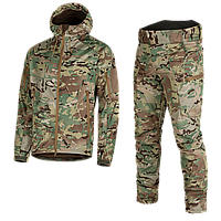 CamoTec костюмSTALKER SOFTSHELL MULTICAM, военный костюм мультикам, зимний тактический микрофлисовый костюм L