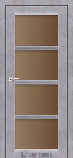 Міжкімнатні двері Дарумі/ Darumi AVANT Сірий бетон зі склом сатин бронза