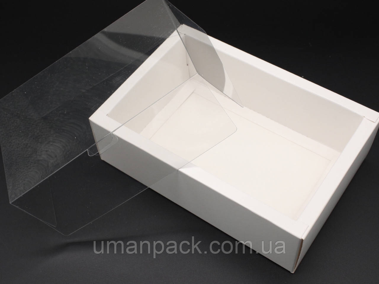 Упаковка для тортів, капкейків, пряників. Білий колір. 18х12.5.5см
