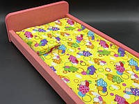 Ліжко для ляльок з екоматеріалу 48х25х10 см (колір рожевий) дерев'яне лялькове ліжечко