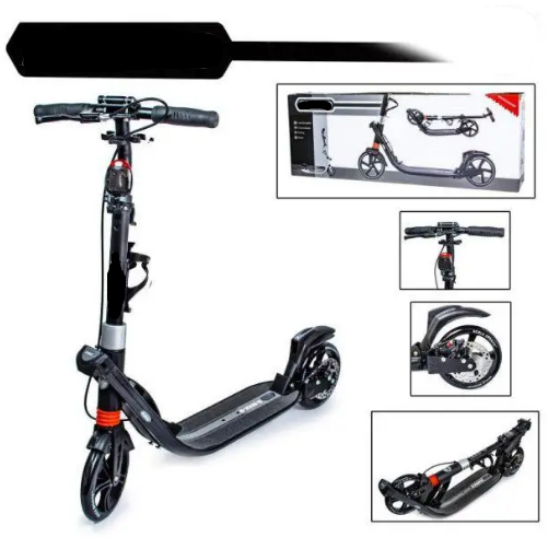 Міський двоколісний складаний самокат з амортизаторами Scale Sports D-Max-9 Black з дисковим гальмом