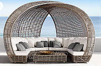 Лаунж-диван для террасы и сада "Калипсо" из искусственного ротанга Украинские конструкции