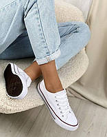 Белые кроссовки кеды женские стильные размер 38