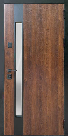 Вхідні двері Magda Тип 16 719.1/148 вулиця метал Дуб бронзовий/Біла емаль, фото 1