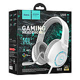 Навушники HOCO Sue headphones gaming W108 RGB-підсвітка білі, фото 5