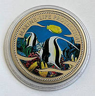 Палау 1 доллар 2001, Морская фауна: Мавританский идол рыба