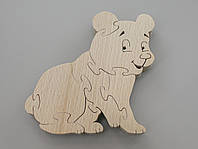 Пазл для дітей фігурний "Ведмедик" (11х11 см) з натурального екологічного дерева