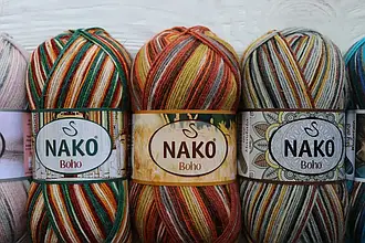 Огляд шкарпеткової пряжі Nako "Boho".  Переваги та недоліки.