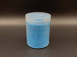 Декоративні блакитні камінчики в баночках, колоті, поліровані для прикрашання картин, ваз, подарунків, 0,5 кг