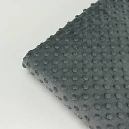 Плюш мінки графітового кольору 100*80 см No м-15