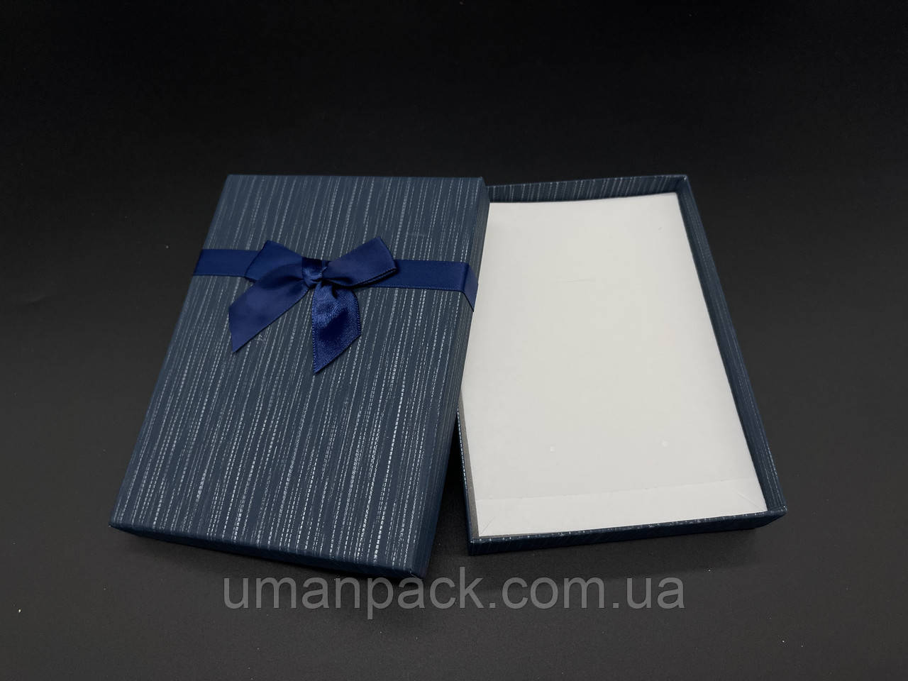 Коробки подарункові з бантиком. Колір синій. 12х16х3см