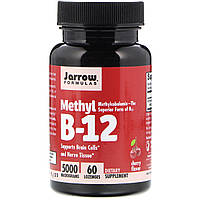 Метил B-12 со вкусом вишни, 5000 мкг, Methyl B-12, Jarrow Formulas, 60 леденцов GT, код: 2337570