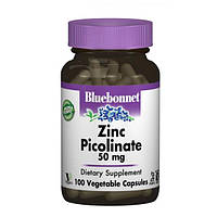 Микроэлемент Цинк Bluebonnet Nutrition Zinc Picolinate 50 mg 100 Veg Caps GT, код: 7519916