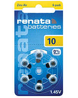 Батарейка для слуховых аппаратов Renata ZA10-D6 PR10 100mAh (TV)