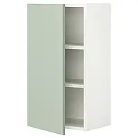 ENHET Навесной шкаф 2 полки/дверь, белый/бледно-серо-зеленый, 40x32x75 см