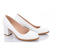 Свадебные белые туфли средний каблук размер 37 39 41