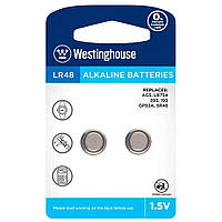 Батарейка для часов Westinghouse AG5, LR48, 1.5V, таблетка часовая, блистер 2 шт. (TV)
