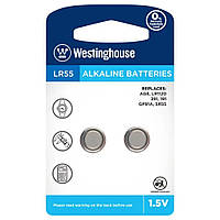 Батарейка для часов Westinghouse AG8, LR55, 1.5V, таблетка часовая, блистер 2 шт. (TV)