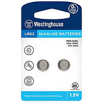 Батарейка для часов Westinghouse AG0, LR63, 1.5V, таблетка часовая, блистер 2 шт. (TV)
