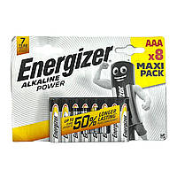 Батарейка щелочная Energizer Alkaline Power LR03, ААА, 1.5V, блистер 8 шт. (TV)