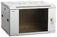 ITK Шкаф настенный 19" LINEA W, 6U, 600x600 мм, стеклянная передняя дверь, серый