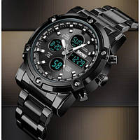 Модний чоловічий наручний годинник Кварцевий стильний годинник для чоловіка Чорний