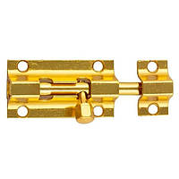 Шпингалет дверной квадратный 65*33мм/PB Золото накладной металлический Задвижка для окон и дверей (TV)