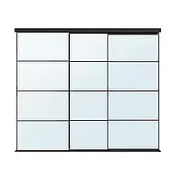 SKYTTA / AULI Комбинация раздвижных дверей, черный/зеркало, 276x240 см