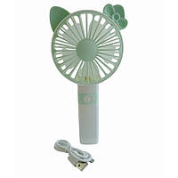 Вентилятор ручний акумуляторний DianDi Mini Fan SQ-2163 з USB-зарядкою та складною ручкою Салатовий