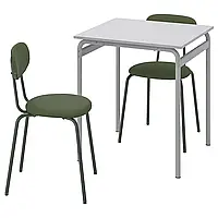 GRASALA / OSTANO Стол и 2 стула, серый/Реммарн темно-зеленый, 67 см