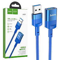 USB Удлинитель Hoco U107 USB male to USB female USB3.0 синий (TV)