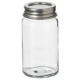 GULDFISK Контейнер для спецій, прозоре скло/нержавіюча сталь, 6 мл.