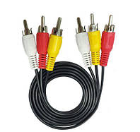 Кабель 3RCA на 3RCA (3 тюльпана) 1 м (TV)