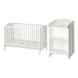 SMAGORA Комплект дитячих меблів, 2 предмети, білий, 60x120 см