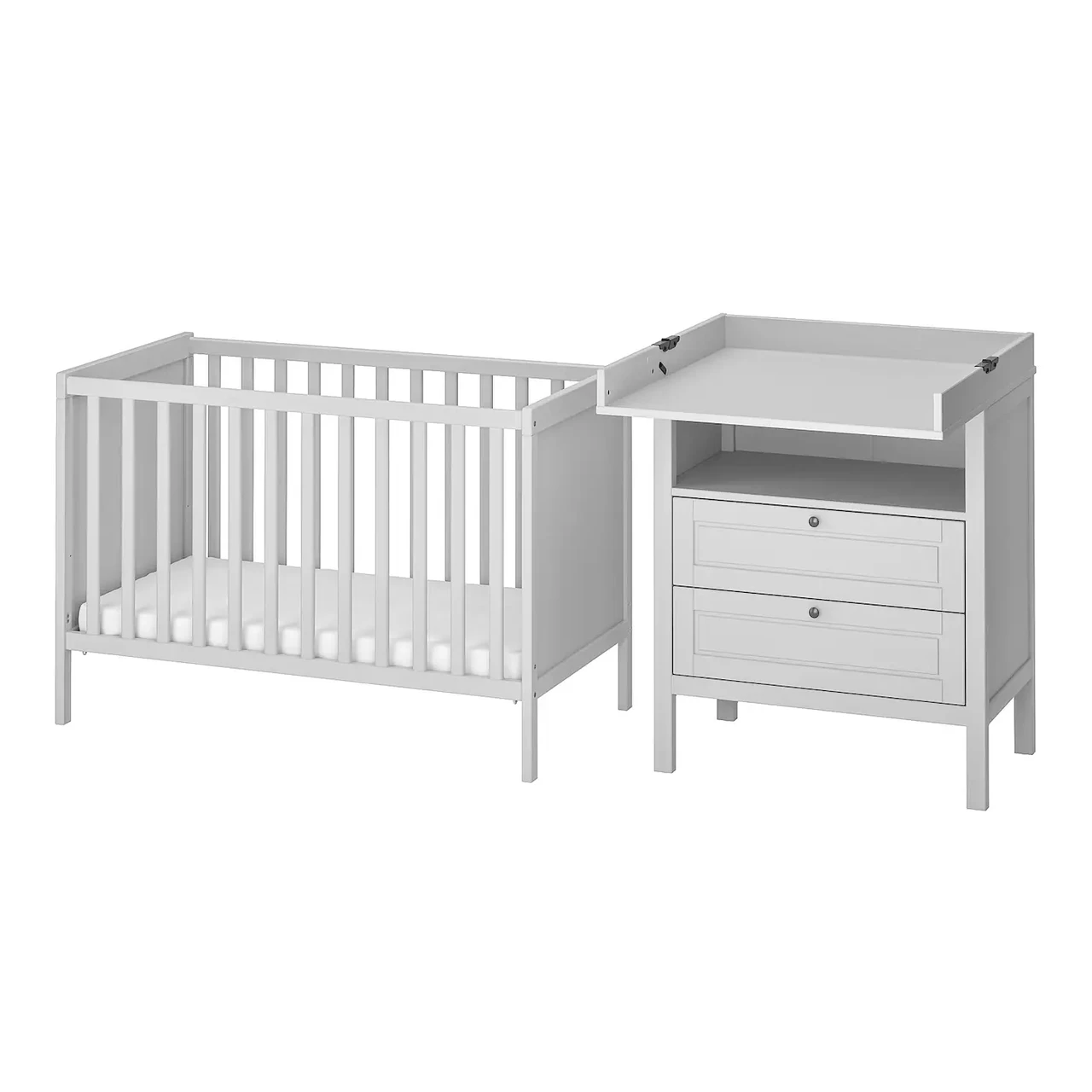 SUNDVIK Комплект дитячих меблів, 2 предмети, сірий, 60x120 см