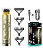 Машинка-триммер для стрижки волос VGR V-076 аккумуляторная беспроводная Bronze (55957B-E)