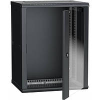 ITK Шкаф настенный 19" LINEA W, 12U, 600x450 мм, стеклянная передняя дверь, черный