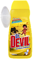 Подвесной гель для унитаза Dr.Devil 3 в 1 Лимон 400 мл