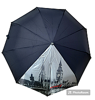 Зонт женский НОВИНКА на 10 спиц с системой антиветер и усиленным каркасом однотонной расцветки с Парижем