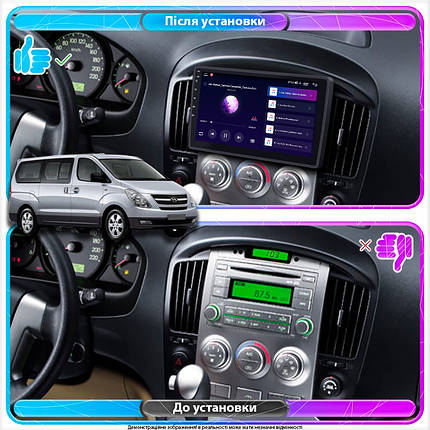 Штатна магнітола Lesko для Hyundai Grand Starex I ver 2 2007-2015г 9" 4/32Gb 4G Wi-Fi GPS Top Гранд Старекс, фото 3