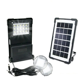 Сонячна зарядна станція GD-Times GD-07A 30W + 2 лампи + Power Bank + solar + USB заряджання (2 режими)