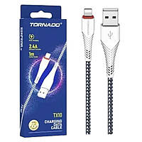 Кабель USB-Lightning TORNADO TX10 (2,4A/1м) білий