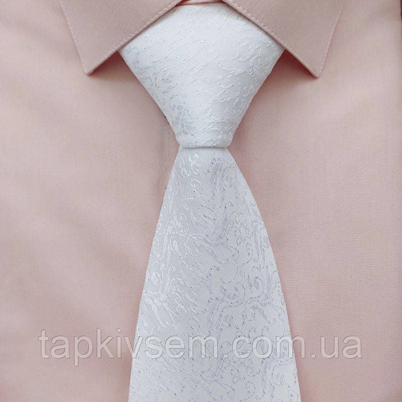 Краватка  чоловіча колір білий 7,5 см GUANTINO GARDI