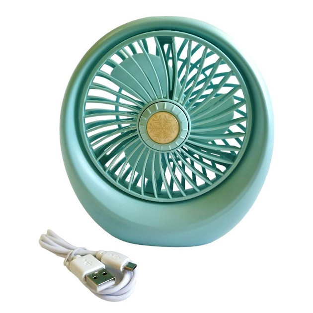 Настільний вентилятор DianDi Mini Fan SQ-1978A акумуляторний з USB-зарядкою Бірюзовий