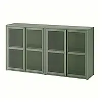 IVAR Шкаф/дверь, серо-зеленая сетка, 160x30x83 см