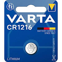 Батарейка литиевая Varta CR1216 Lithium, 3V, дисковая таблетка (TV)